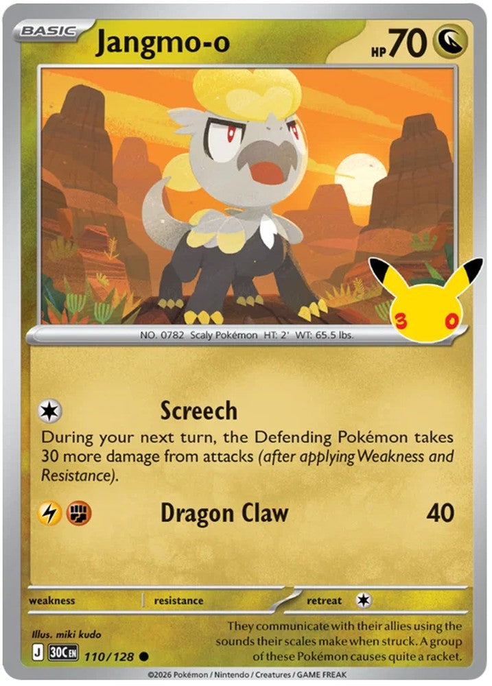 Jangmo-o 110/128 Common Pokemon Card (30th Anniversary Collection)