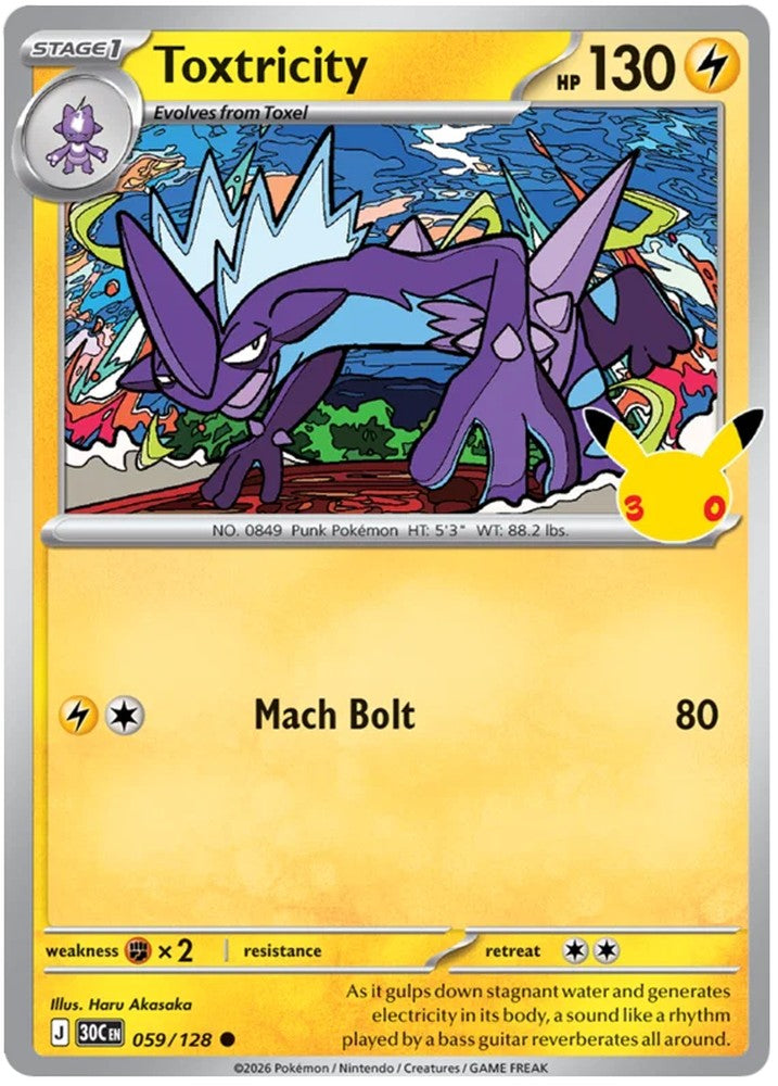 Toxtricity 059/128 Common Pokemon Card (30th Anniversary Collection)