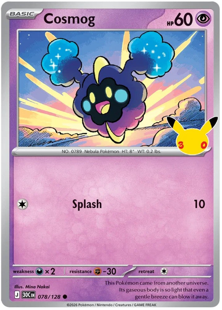 Cosmog 078/128 Common Pokemon Card (30th Anniversary Collection)