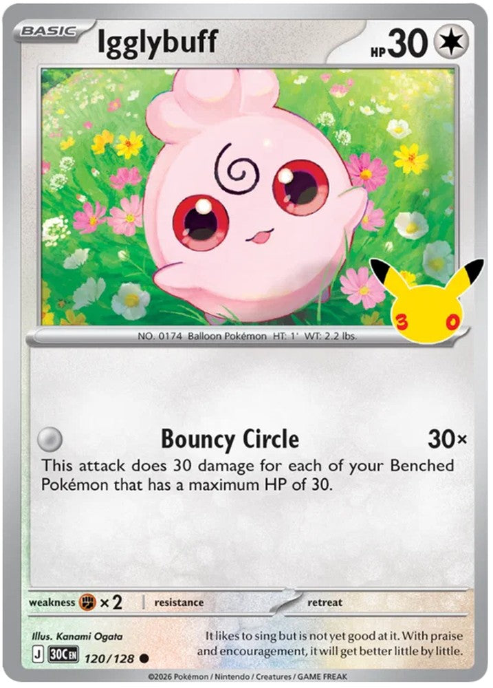 Igglybuff 120/128 Common Pokemon Card (30th Anniversary Collection)