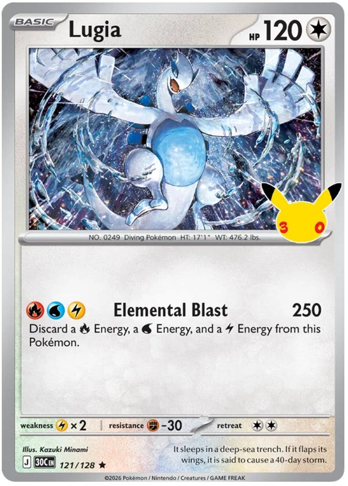 Lugia 121/128 Rare Pokemon Card (30th Anniversary Collection)