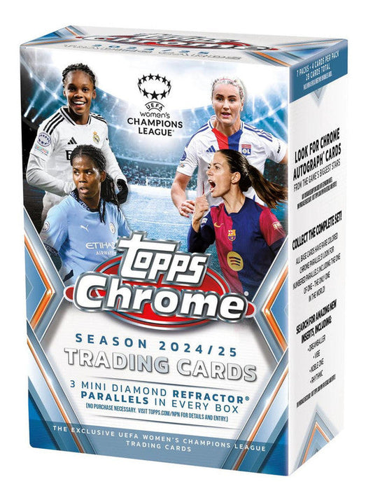 2024/25 Topps Chrome UEFA Womens Champions League Soccer Blaster Box