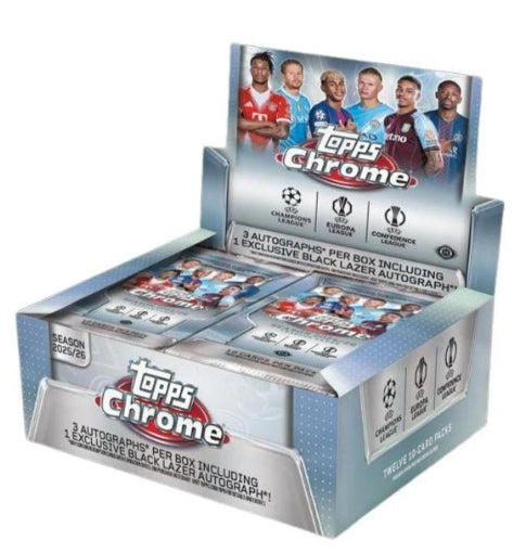 2025/26 Topps Chrome UEFA Club Competitions Soccer Hobby Jumbo Box