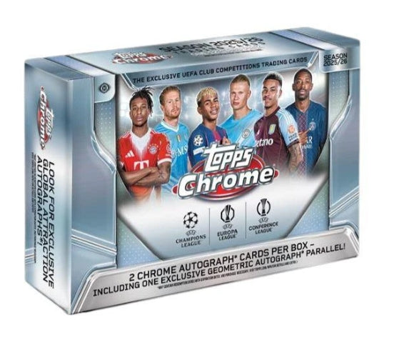 2025/26 Topps Chrome UEFA Club Competitions Soccer Breakers Delight Box