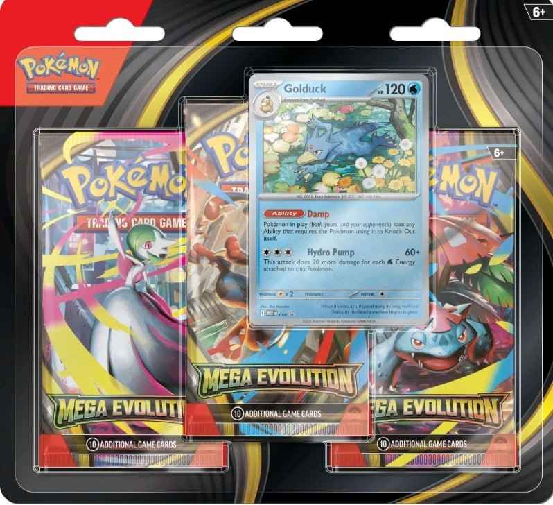Pokemon TCG: Mega Evolution - 3-Pack Blister (Golduck)